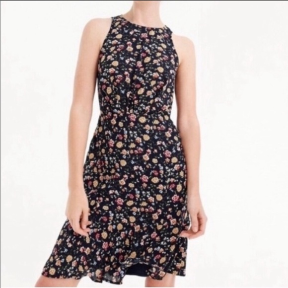 J. Crew Mercantile Floral Ruffle Hem Dress Size 00 - Picture 3 of 13